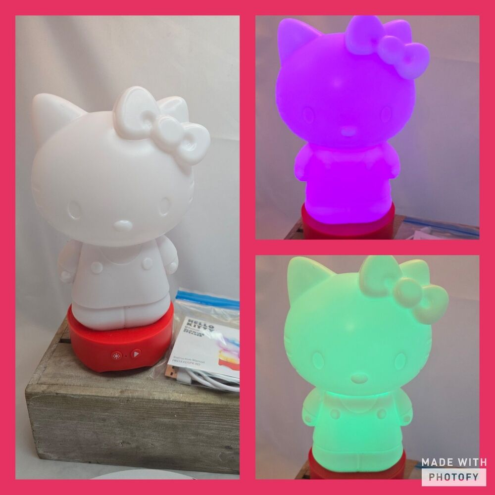 Hello Kitty Bluetooth Glowing Speaker LED Color Changing Rechargeable Sanrio GUC